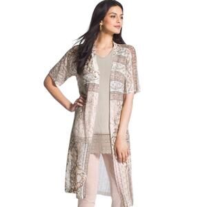 Chico’s Blocked Motifs Leilani Long Cardigan